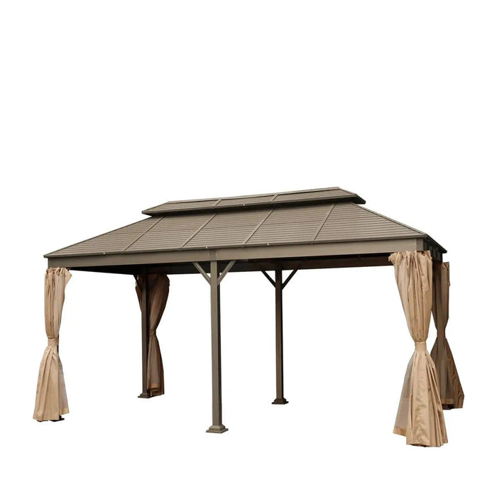 TMG 10 by 20 double-tier hardtop steel roof patio gazebo