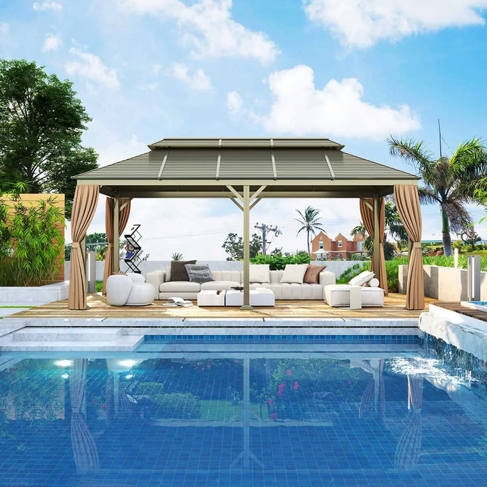 Double-tier galvanized steel roof on the TMG LGZ21 gazebo