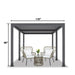 Angled view of TMG LPG20 10 by 20 aluminum louver pergola