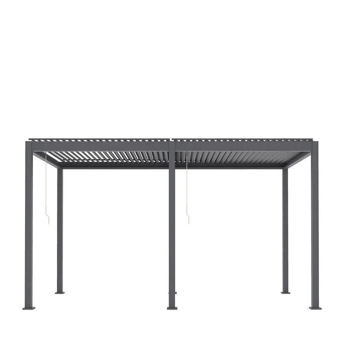 Aluminum frame and post detail on TMG LPG20 louver pergola