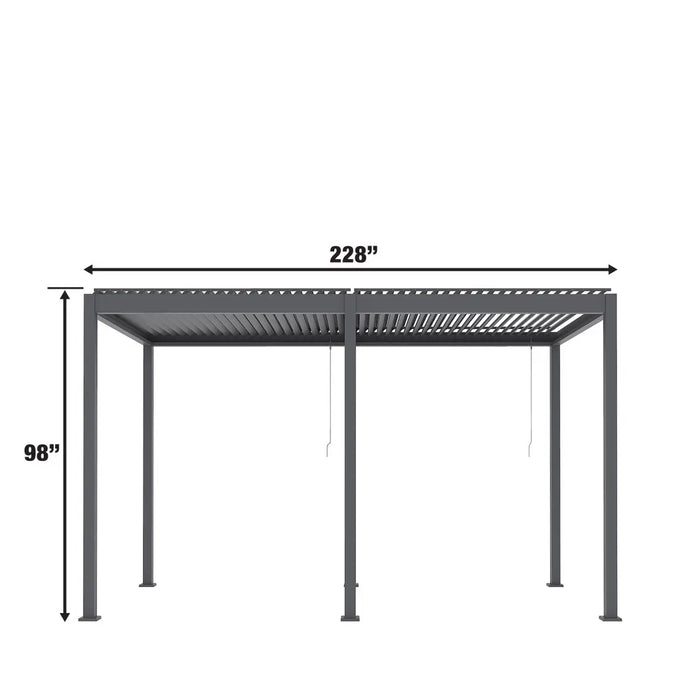 TMG LPG20 pergola with manual louver roof blades open