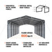 Corrugated steel roof panels on TMG MSC2030F metal carport shed