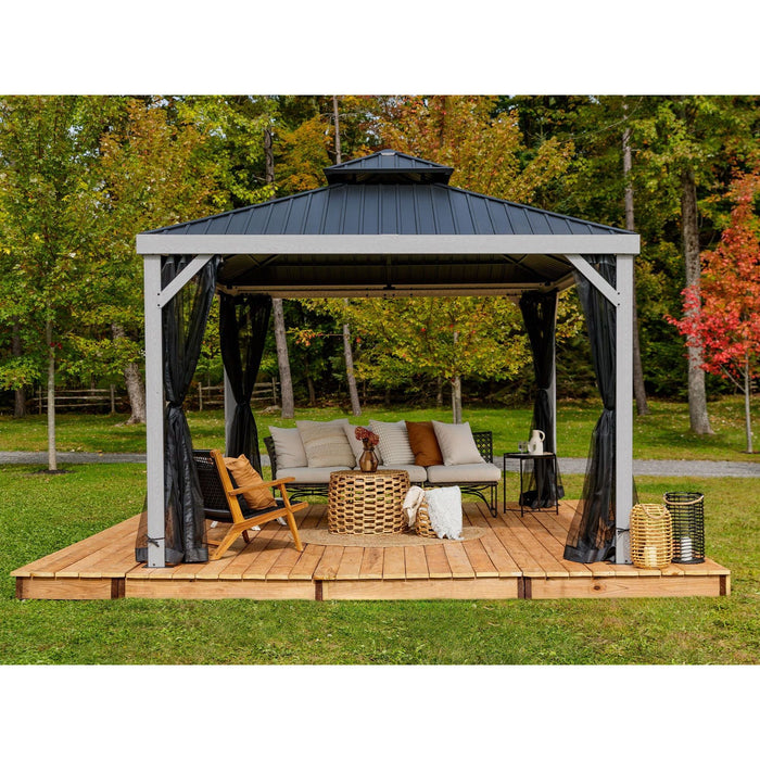Gazebo Penguin Yosemite 10 x 12 double-roof gazebo wood finish